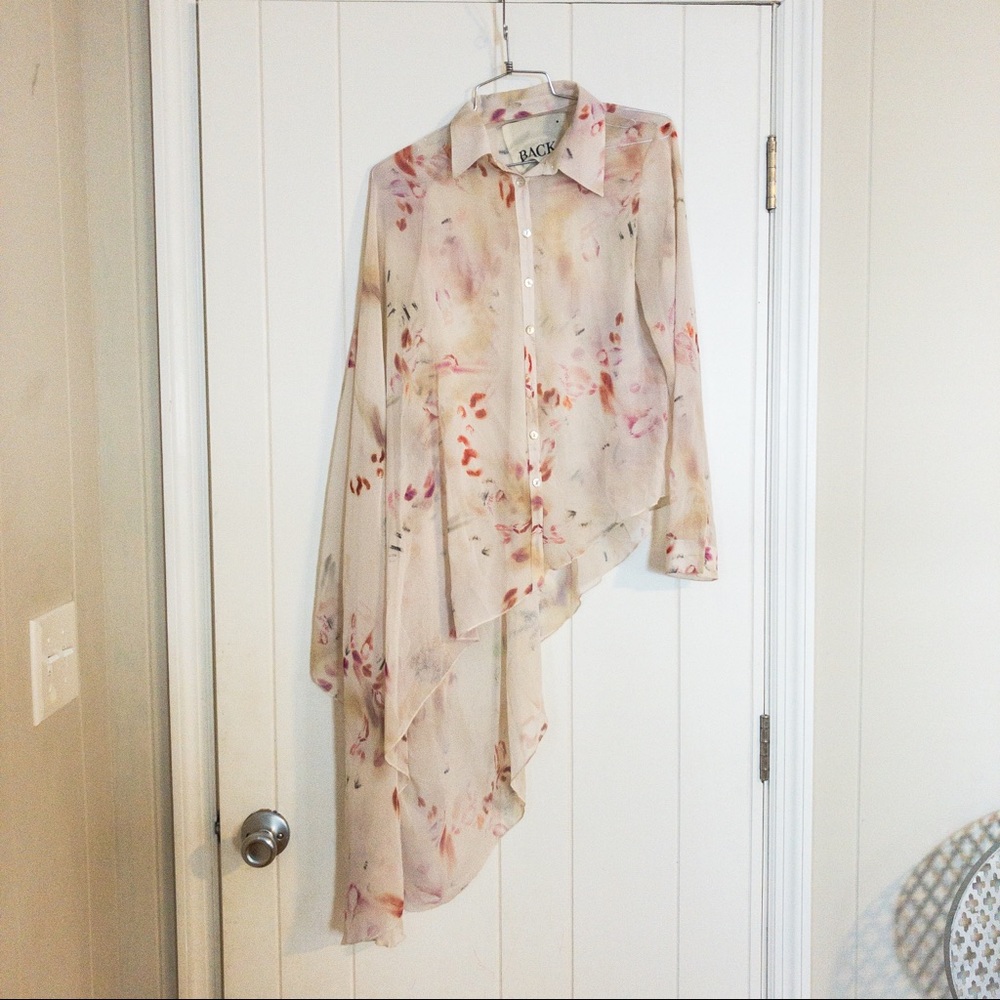 Oak NYC A-Symmetrical Bell Sleeve Blouse
